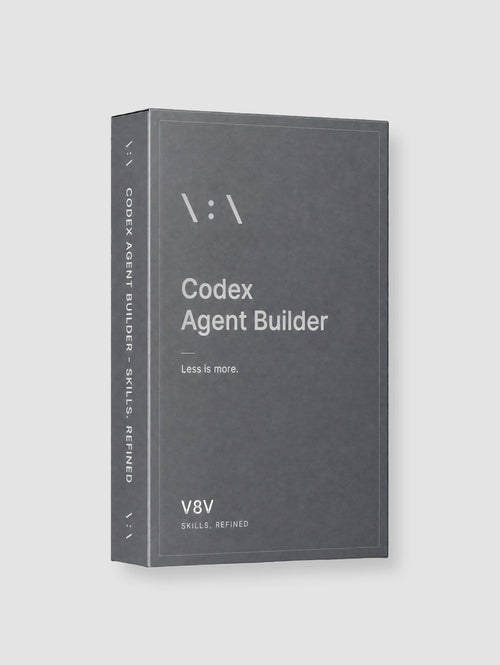 V8V Codex Agent Builder skill bundle box cover